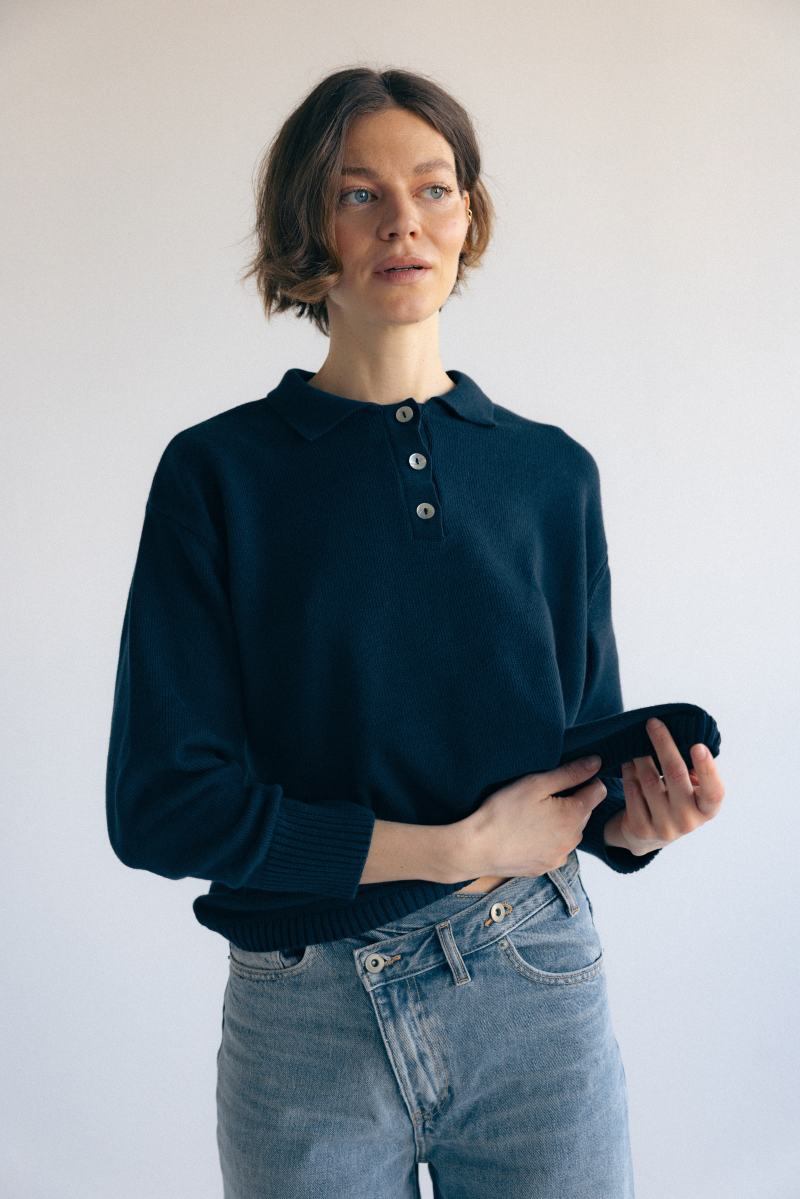 Polo LUNA - z kaszmiru i wełny merino Polo LUNA - z kaszmiru i wełny merino