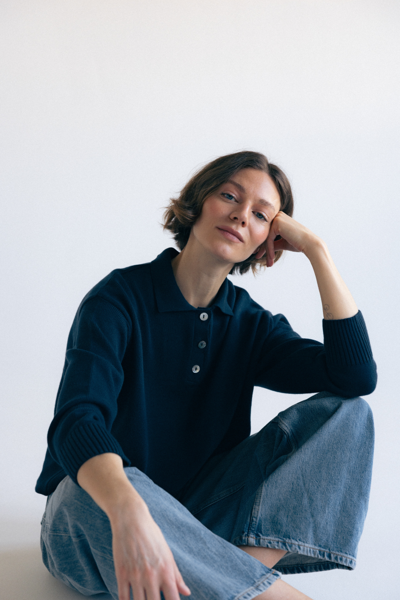 Polo LUNA - z kaszmiru i wełny merino Polo LUNA - z kaszmiru i wełny merino