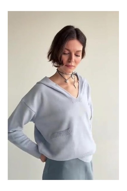 Bianca - Bluza damska z wełny merino z kaszmirem