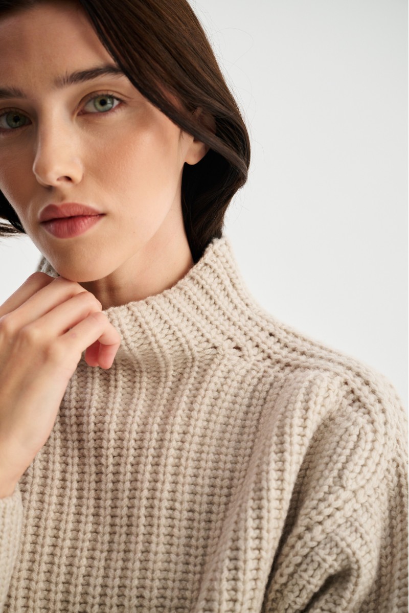 Gruby sweter golf merino z kaszmirem ALICE | Piumo Gruby sweter golf merino z kaszmirem ALICE | Piumo