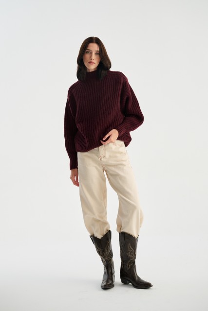 Gruby sweter golf merino z kaszmirem ALICE | Piumo