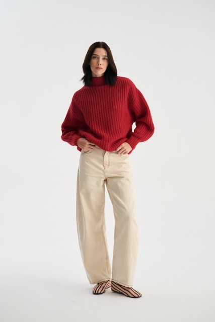 Gruby sweter golf merino z kaszmirem ALICE | Piumo