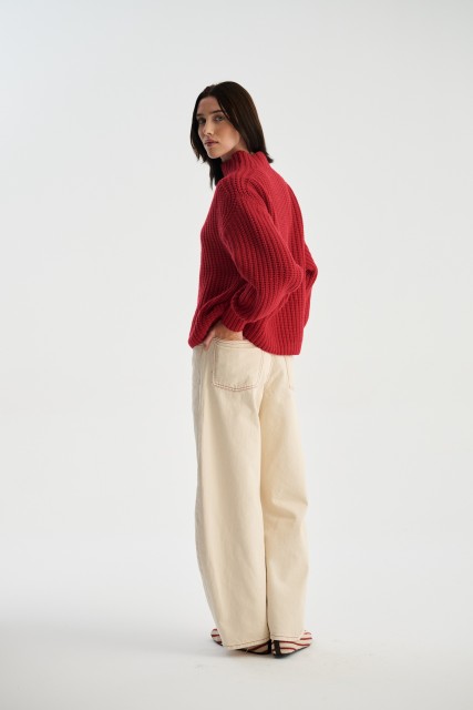 Gruby sweter golf merino z kaszmirem ALICE | Piumo
