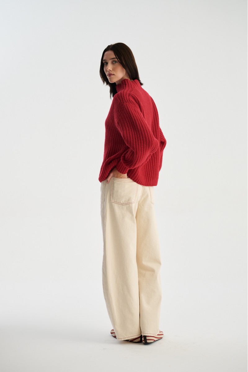Gruby sweter golf merino z kaszmirem ALICE | Piumo