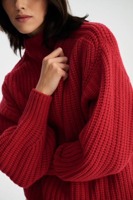 Gruby sweter golf merino z kaszmirem ALICE | Piumo