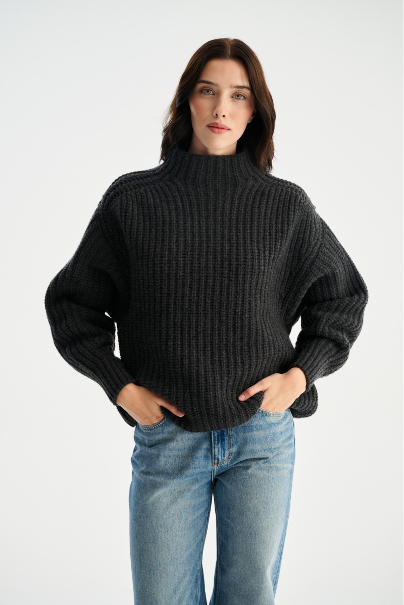 Gruby sweter golf merino z kaszmirem ALICE | Piumo
