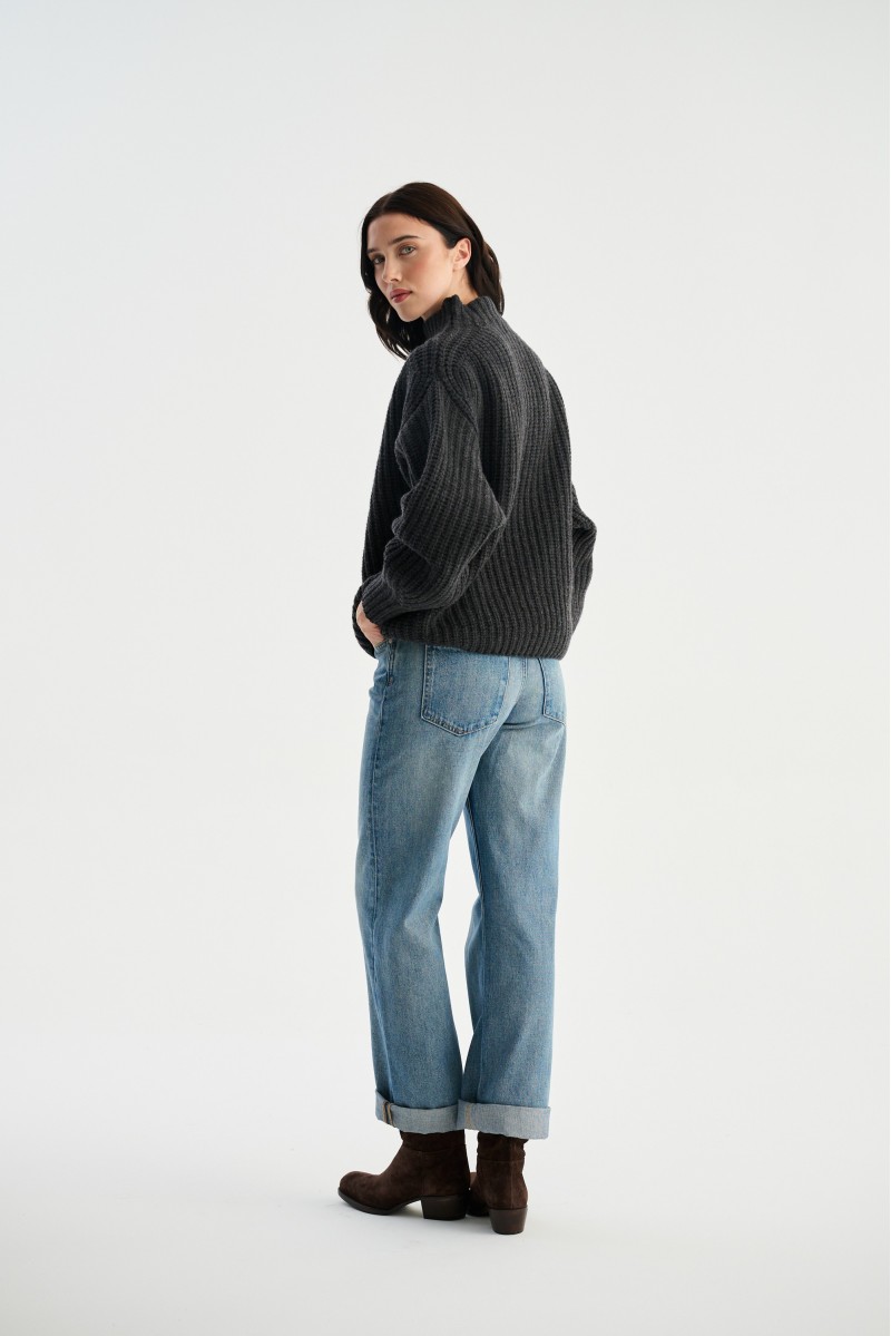 Gruby sweter golf merino z kaszmirem ALICE | Piumo