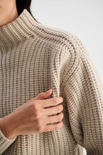 Gruby sweter golf merino z kaszmirem ALICE | Piumo