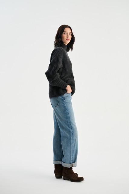 Gruby sweter golf merino z kaszmirem ALICE | Piumo
