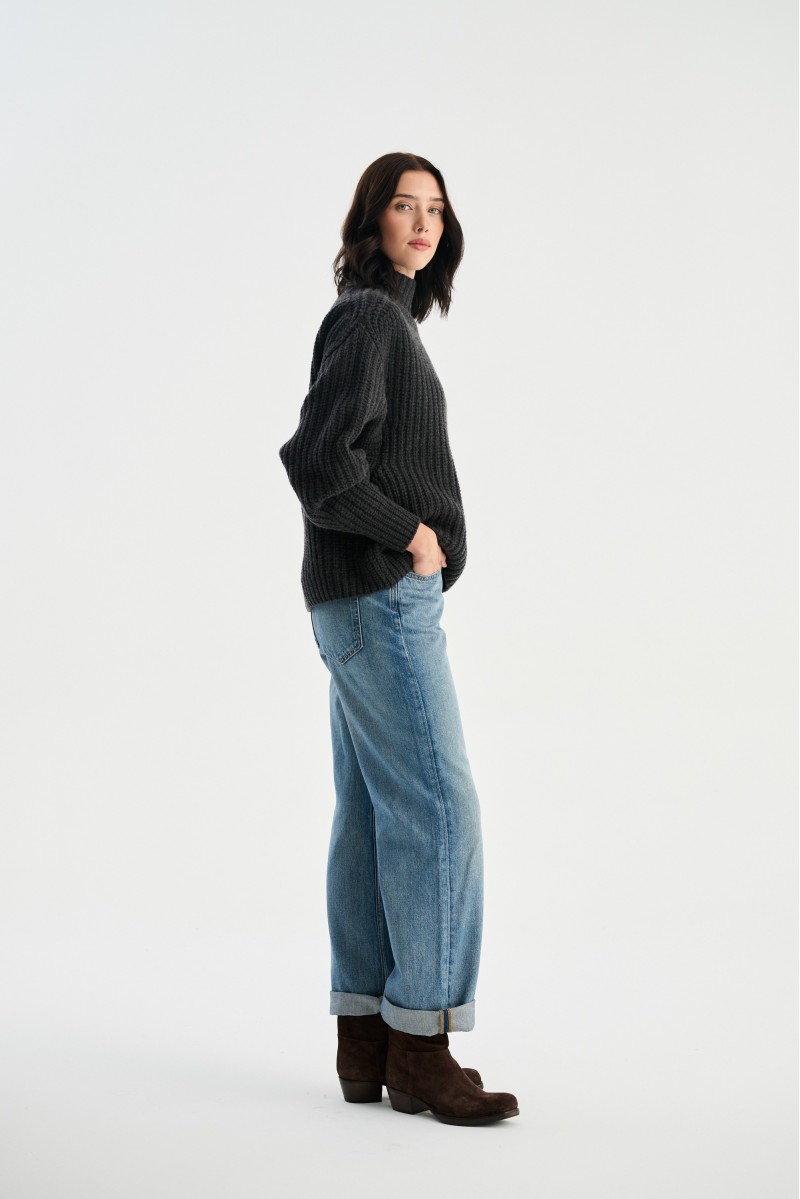 Gruby sweter golf merino z kaszmirem ALICE | Piumo