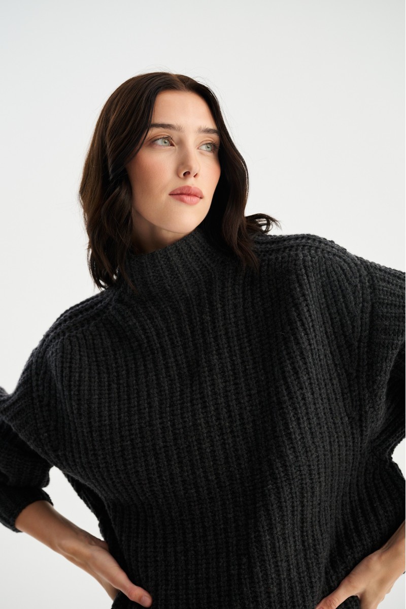 Gruby sweter golf merino z kaszmirem ALICE | Piumo