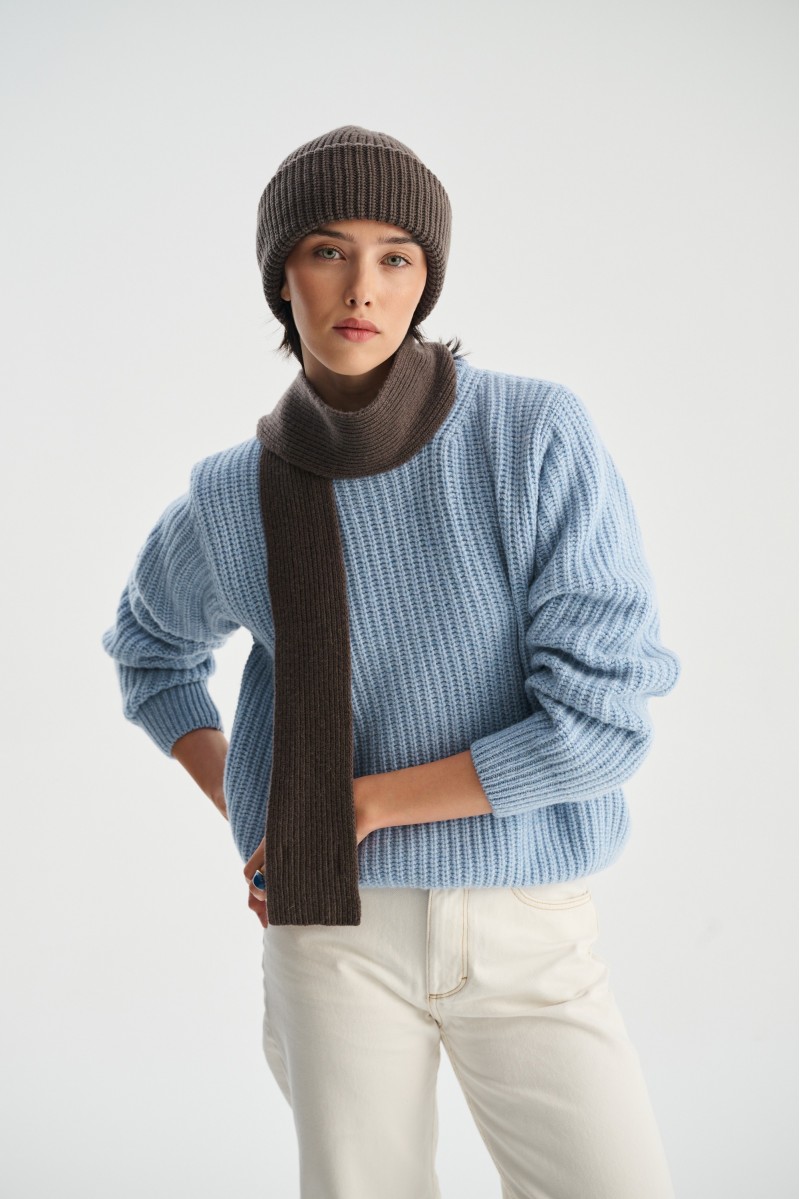 Wąski szalik merino z kaszmirem PRATO, unisex | Piumo