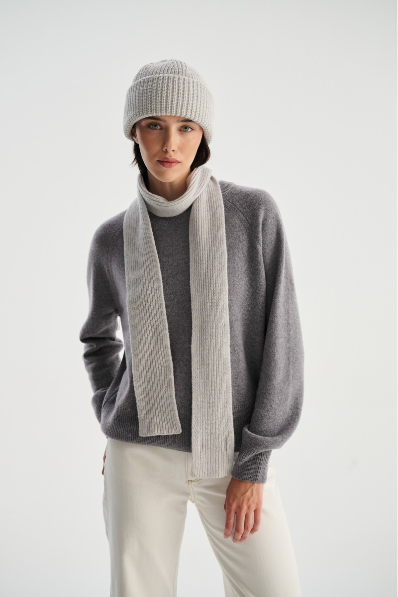 Wąski szalik merino z kaszmirem PRATO, unisex | Piumo