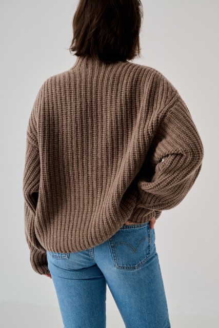 Gruby sweter golf merino z kaszmirem ALICE | Piumo