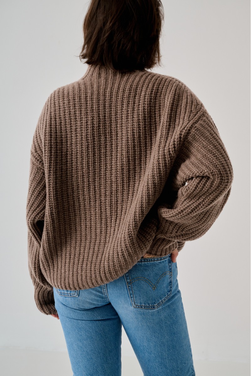 Gruby sweter golf merino z kaszmirem ALICE | Piumo